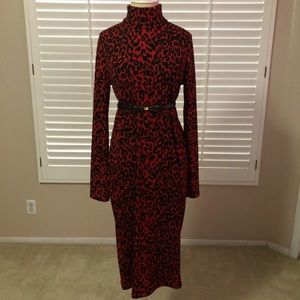 Zara Trafaluc Red Animal Print Dress